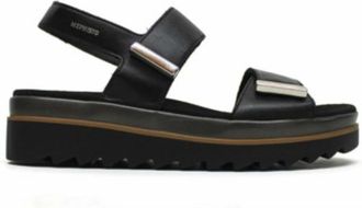 Mephisto Beige sleehak sandalen voor dames - Dames - Sleehakken - Zwart - 36 EU - Schoenen