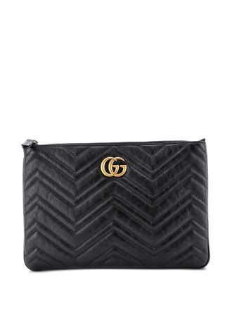 Gucci GG Marmont Matelasse Leather clutch bag - Black