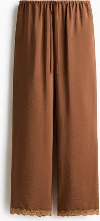 H&M Kordelzughose mit Spitzenbesatz - Beige