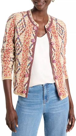 Nic+Zoe Nadia Weave Knit Jacket In Neutral Multi