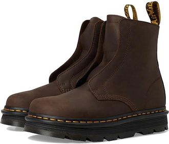 Dr. Martens Zebzag Laceless Boots Dark Brown : UK 9 (US Mens 10 - US Womens 11) Medium, Leather
