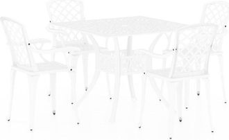 vidaXL 5 Piece Bistro Set Cast Aluminium White vidaXL