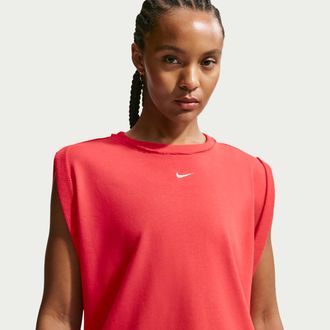 Nike Womens Nike Sportswear Chill Terry Oversized Tank Top in Red | IF0569-696