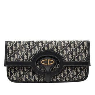 Dior Pre-owned Vouwbare Canvas Clutch - Dames - Pre-owned - Blauw - Maat: ONE Size Leer