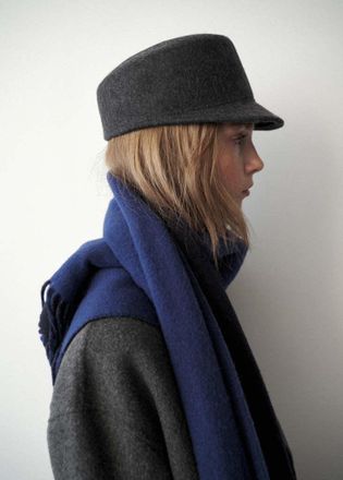 Mango Cappello 100% lana visiera grigio scuro vigor&eacute; - Donna - Taglia unica - MANGO