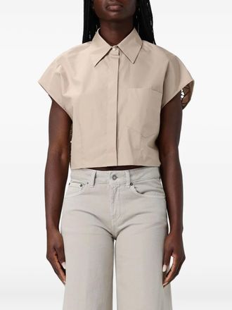 Dondup cut-out pocket shirt - women - Fabric - 40 - Neutrals