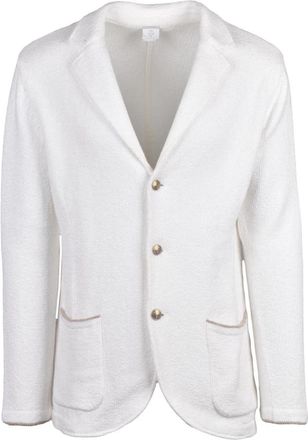 Eleventy Blazer van breiwerk - Heren - Blazers - Wit - L - Katoen - Jassen