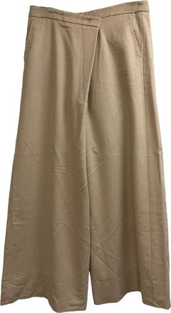 Max Mara Wide Leg Pants in Beige Camel