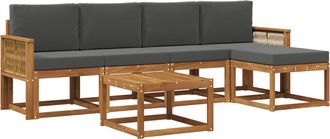 vidaXL Conjunto De Sof&aacute;s De Exterior 6 Uds. Natural Y Antracita Vidaxl