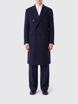 Tagliatore Knee-Length Double-Breasted Wool Coat with Peak Lapels
