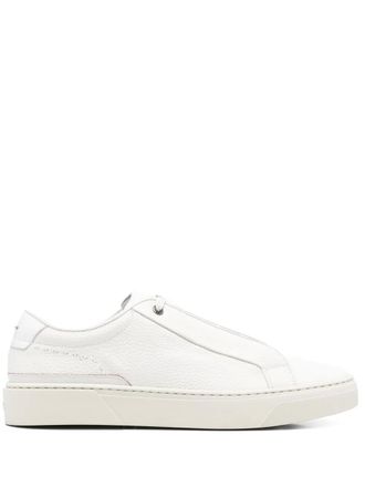 BOSS grained-leather lace-up sneakers - White
