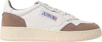 Autry Sneakers, female, White, 8 UK, Leather Trainers with Fabric Details and Rubber Sole