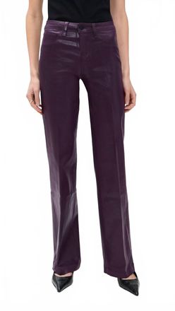 L'agence Scottie High Rise Wide Leg Jeans In Dark Malbec Coated
