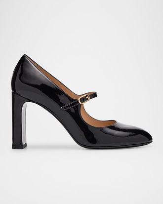 Stuart Weitzman Babette Patent Leather Mary Jane Pumps