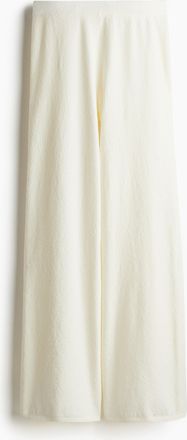 H&M Hose in Boucléstrick - White