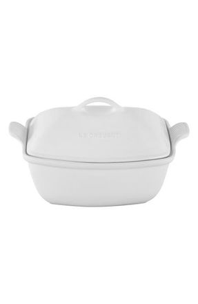 LE CREUSET Heritage Stoneware Deep Covered Baker in White at Nordstrom, Size 4.5 Qt