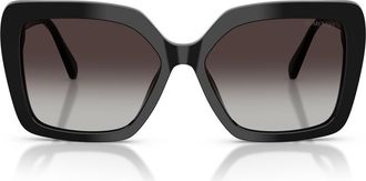Swarovski 57mm Butterfly Sunglasses in Black /Gradient Grey at Nordstrom