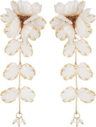 Panacea Linear Flower Earrings in White at Nordstrom Rack