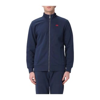 La Martina Zip-Up Jacket - Heren - Trainingsjackets - Blauw - L - Katoen - Fitness