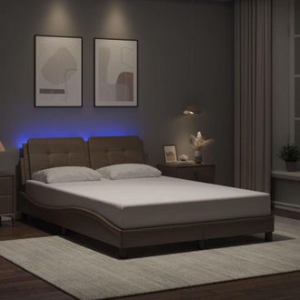 vidaXL Vidaxl - Giroletto con led senza Materasso Cappuccino 120x200 cm