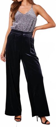 Bishop + Young Sorrento Wide Leg Velvet Pants In Black