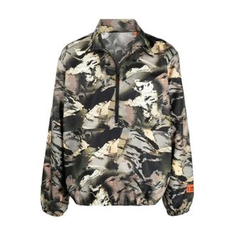 Heron Preston Jassen, Heren, Groen, S, Camouflage Tape Windbreaker