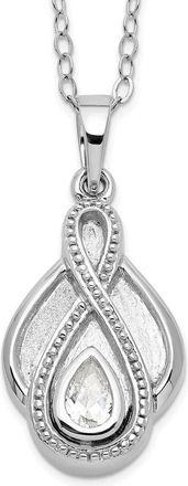 Diamond2Deal Sterling Silver Cubic Zirconia Tear Of Strength Ash Holder Necklace