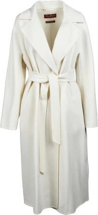 Max Mara Belted Coats, female, White, L, Wool Silk Cashmere Belted Coat