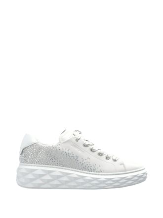 Jimmy Choo London Diamond Light Maxi White Nappa Leather Sneakers