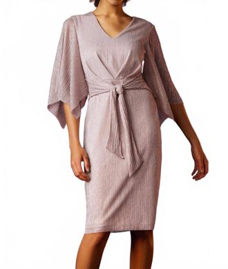 Joseph Ribkoff Front Tie Midi Dress In Rose
