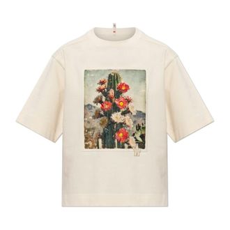 Moncler T-Shirts, female, Beige, Size: XS Day-Namic T-shirt
