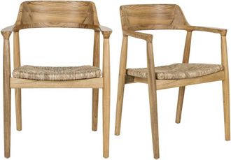 Moloo de comedor de madera maciza y hoja de pl&aacute;tano (x2)