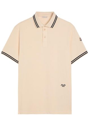 Moncler Logo-embroidered Piqu&eacute; Cotton Polo Shirt - Multicoloured 1 - XL