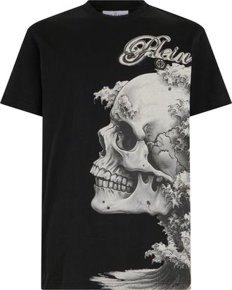 Philipp Plein Round Neck T-Shirt Ceramic Skull