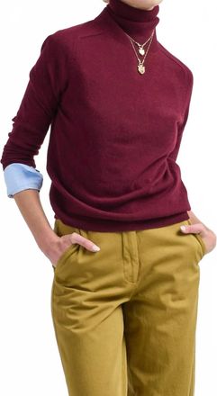 Allude Cashmere Turtleneck Sweater In Sloe Gin