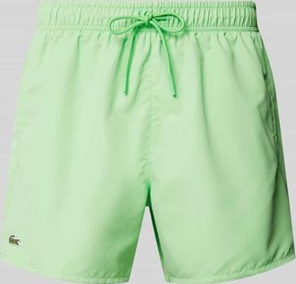 Lacoste Regular Fit Badeshorts mit Logo-Badge in Hellgruen, Größe S