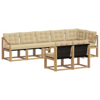 vidaXL Conjunto De Sof&aacute;s De Exterior Con Coj&iacute;n 8 Pcs Y Beige Vidaxl