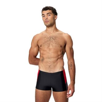 Speedo Aquashort-zwembroek voor heren (Zwart, Rood)