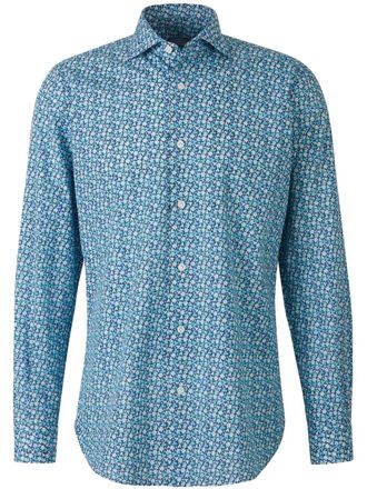 Vincenzo Di Ruggiero Napoli floral-print shirt - Blue