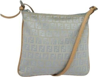 Fendi Pre-owned Cross Body Bags, female, Blue, Size: ONE SIZE Pre-owned Canvas Cross Body Bag