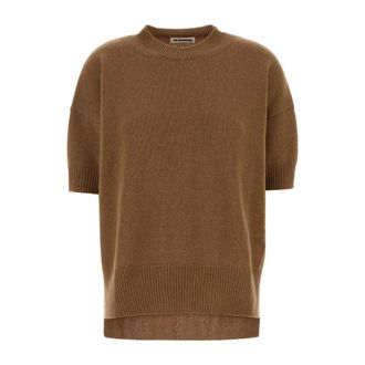 Jil Sander Cashmere Knitwear, female, Brown, Size: S Cashmere Sweater