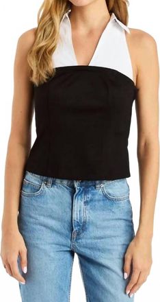 Drew Meggan Double Knit Sleeveless Blouse In Black