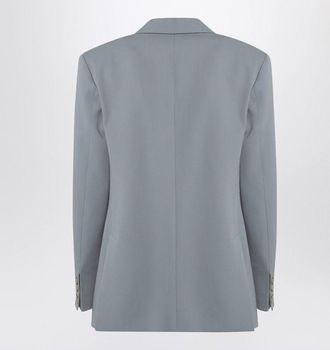 Stella McCartney Stella McCartney Womens Light Grey Wool Double-breasted Jacket - Silver - Size EU 34 (Womens)