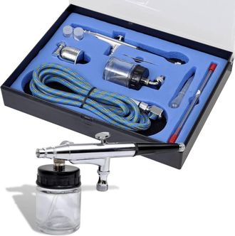 vidaXL Ser De Aer&oacute;grafo Con Jarra De Vidrio Boquillas 0,2 /0,3/0,5 Mm Vidaxl