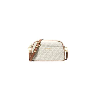 Michael Kors Cross Body Bags, female, White, Size: ONE SIZE Jet Set Small Signature Logo Camera Crossbody Bag