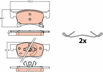 OEM Pastillas De Freno Delanteras Gdb2091 Trw
