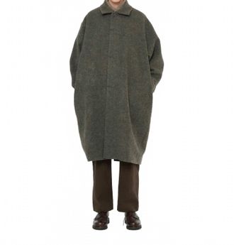 7115 By Szeki Cuffed Wool Coat In Heathered Pebble