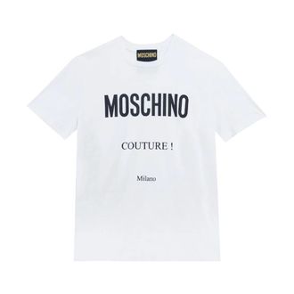 Moschino T-Shirts, male, White, Size: 2XL Label T-shirt