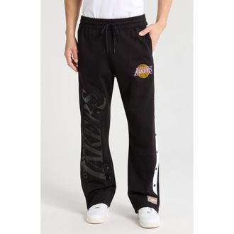 Purple Los Angeles Lakers Snap-Up Cotton Track Pants in Black at Nordstrom Rack, Size Large