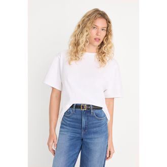 Good American Womens The OverSized T-Shirt | White, Size Medium | Good American by Khlo&Egrave; Kardashian